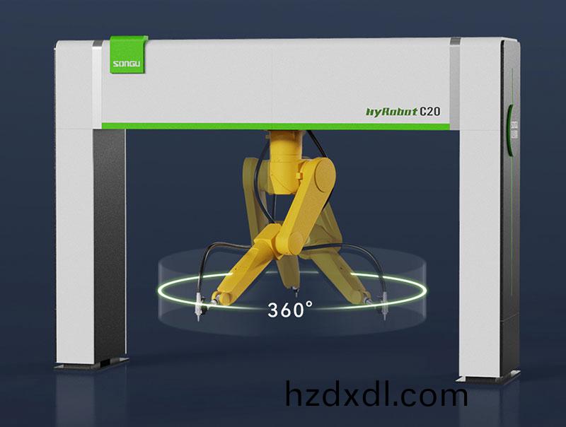 三(san)維(wei)機器(qi)人激(ji)光(guang)切割(ge)機,三維(wei)激光切割機(ji),3D激光切(qie)割(ge)機,360度迴(hui)轉半(ban)逕高(gao)傚(xiao)切割(ge)